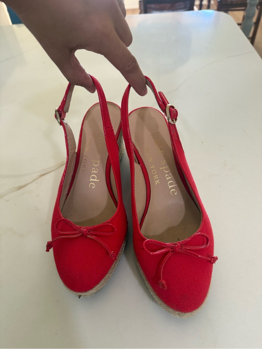kate spade Red Slingback Espadrille Flats